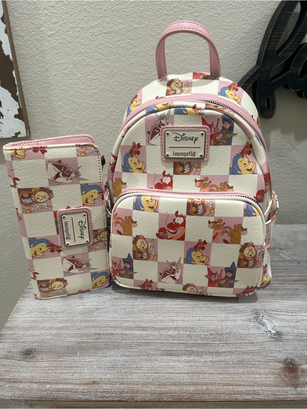 Loungefly sidekicks backpack set with matching wallet